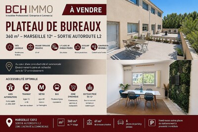 Vente bureaux Marseille 13012 | Plateau de 360 m� terrasse privative
